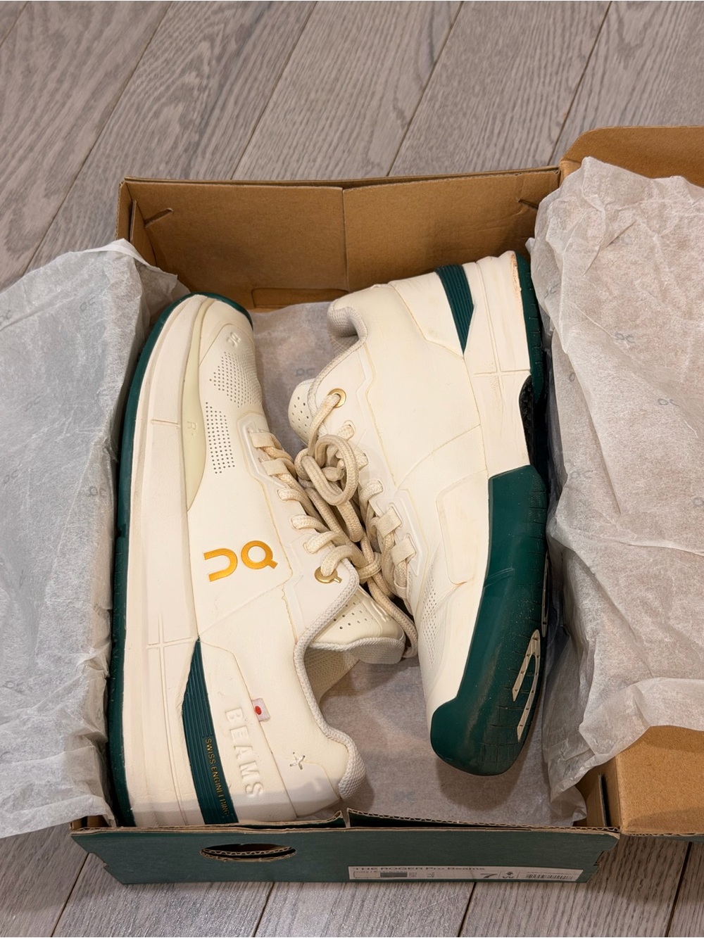 On Running Running The Roger Pro (Beams collab) Cream/Green Tennis Shoe - Picture 12 of 12